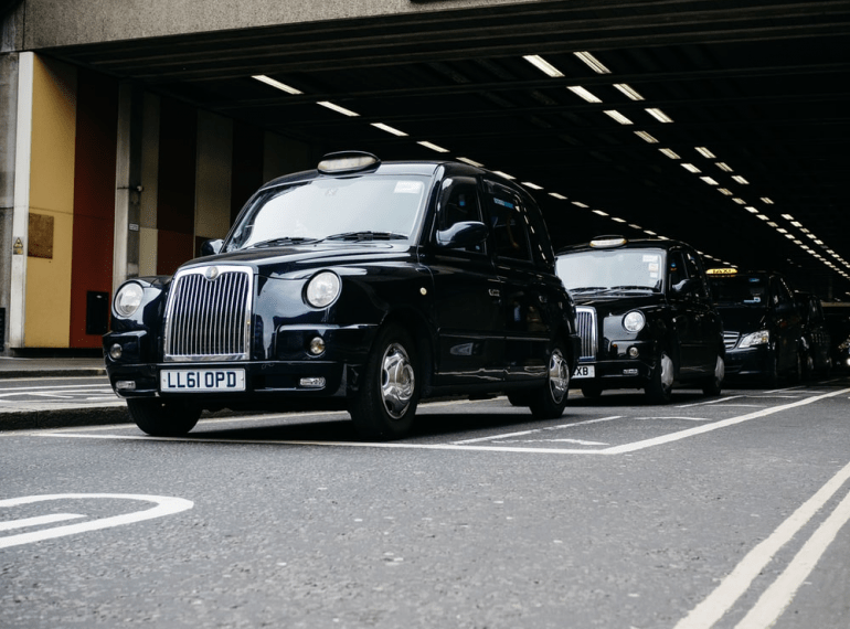 Black Taxi on the road