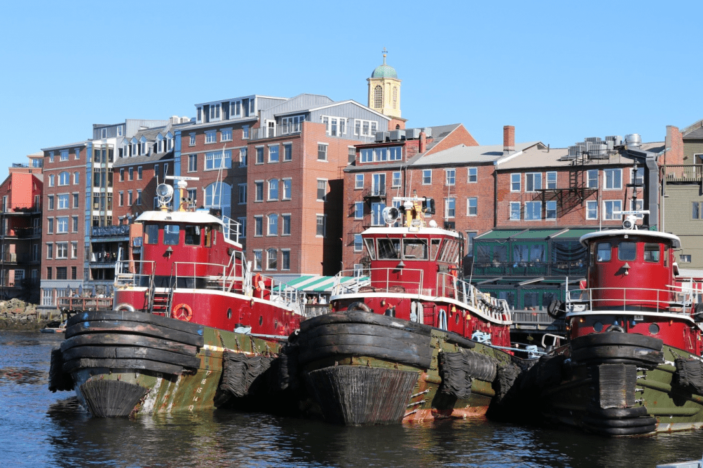 Tug boats on the harbour in Hampshire