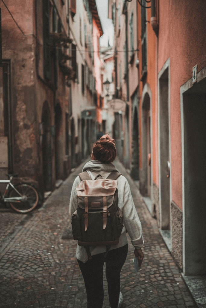 A tourist out for sightseeing