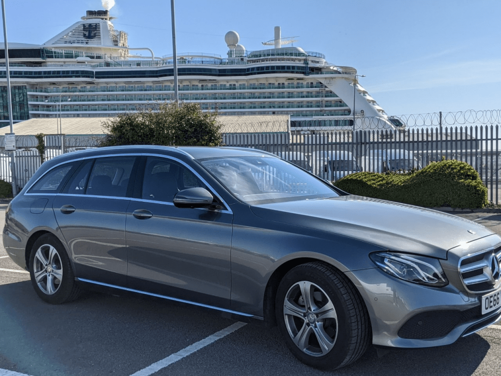 Car parked near a cruise port