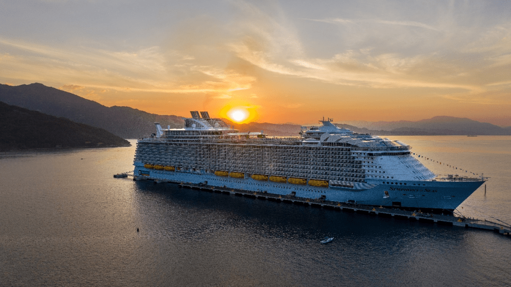 A docked cruise ship