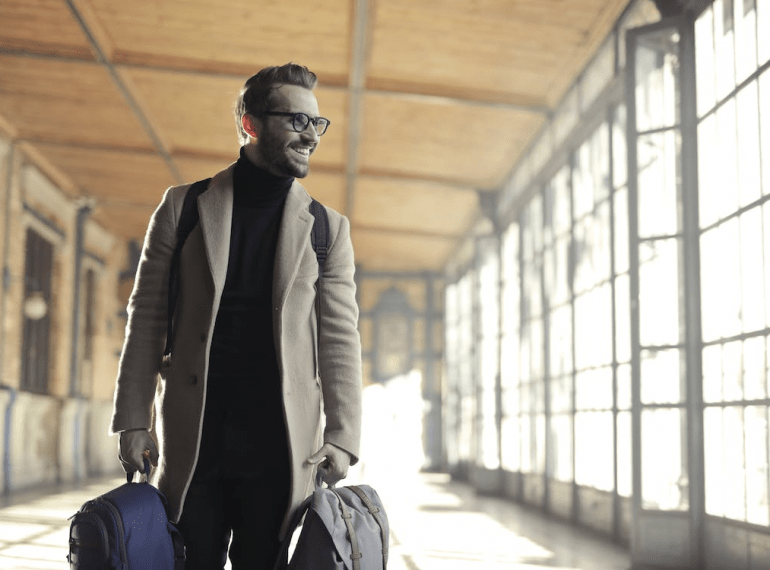 A man standing at the airport.