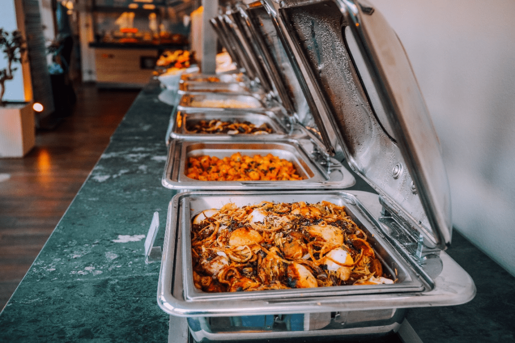 seafood inside food warmers