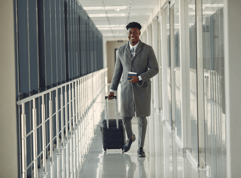 a businessman in the airport