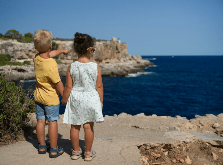 Kids watching the river