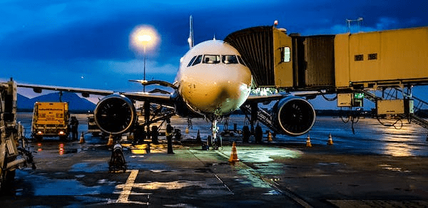 an aeroplane on the runway