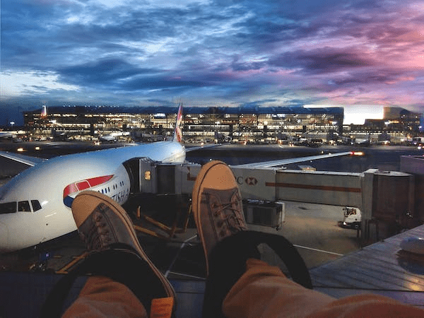 sitting at the airport