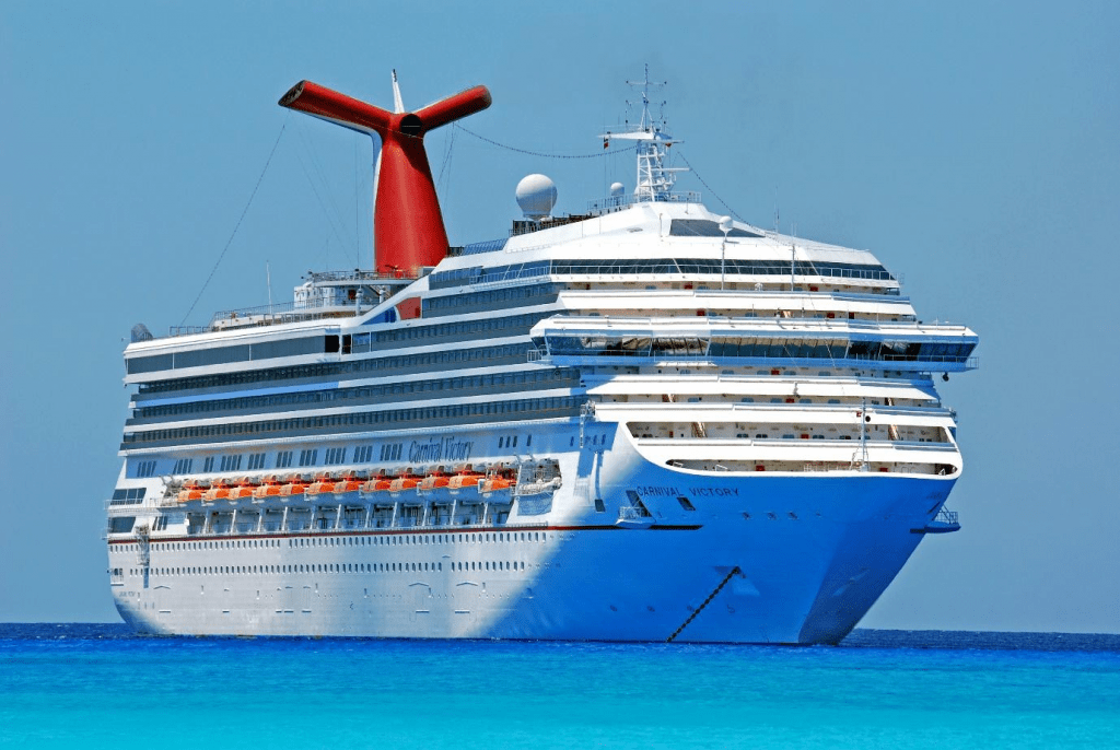 Cruise ship on the blue sea