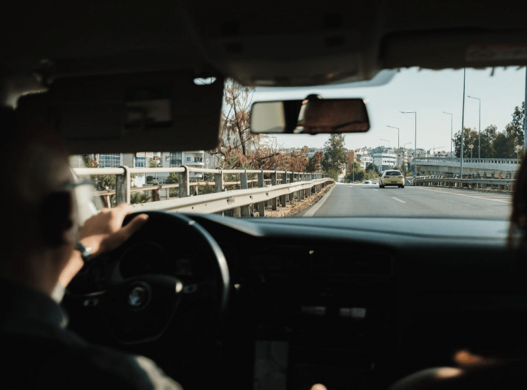 Two people in a car