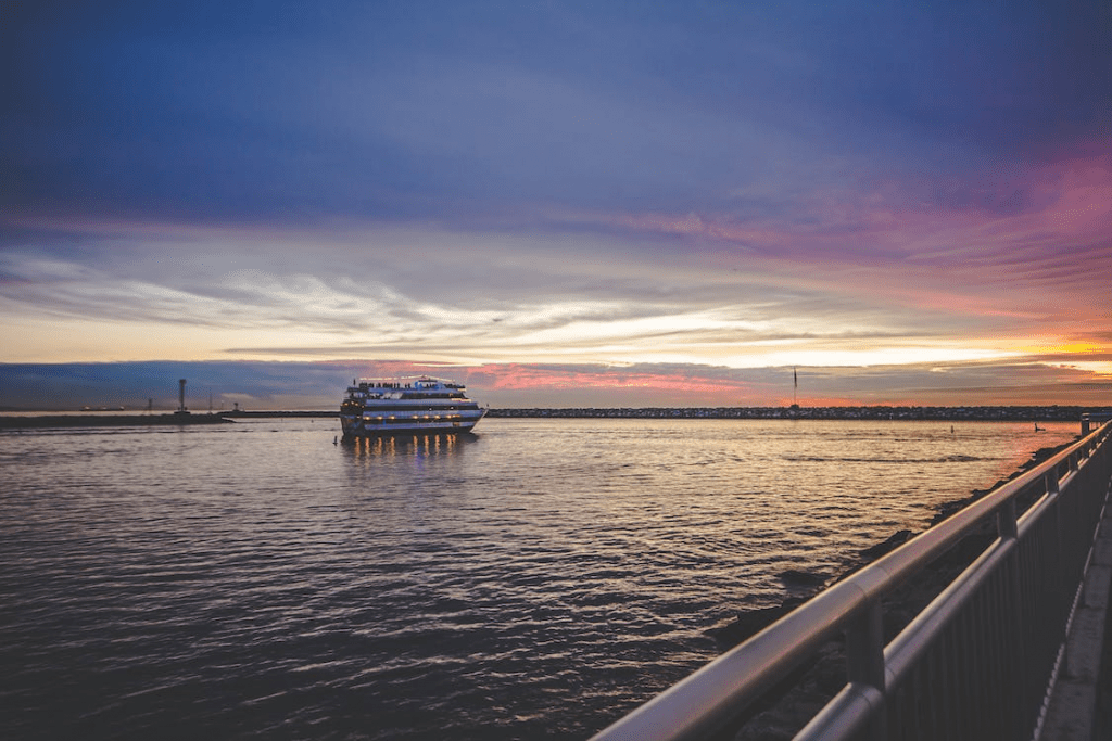 An image of a cruise ship on the sea ..