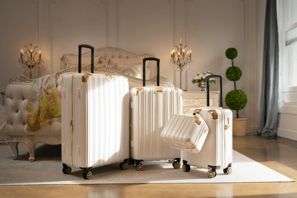A Set of White Suitcases