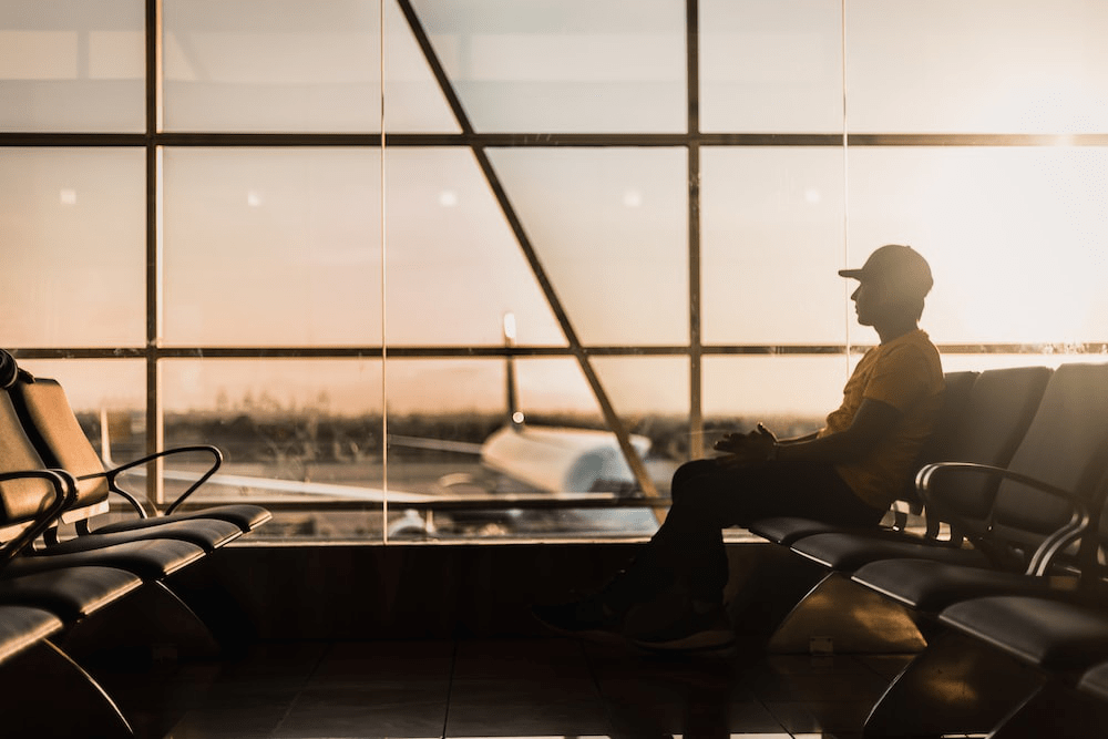 An image of a man in an airport