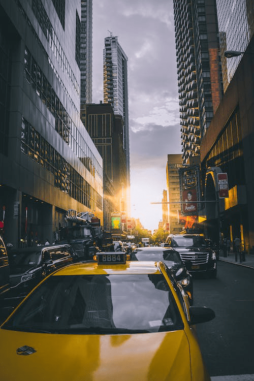 An image of cars on the road during rush hour